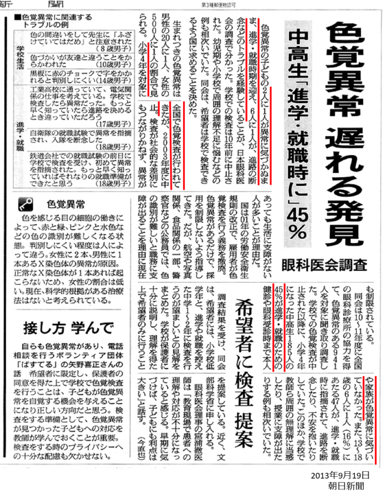 2013年9月19日 　 朝日新聞